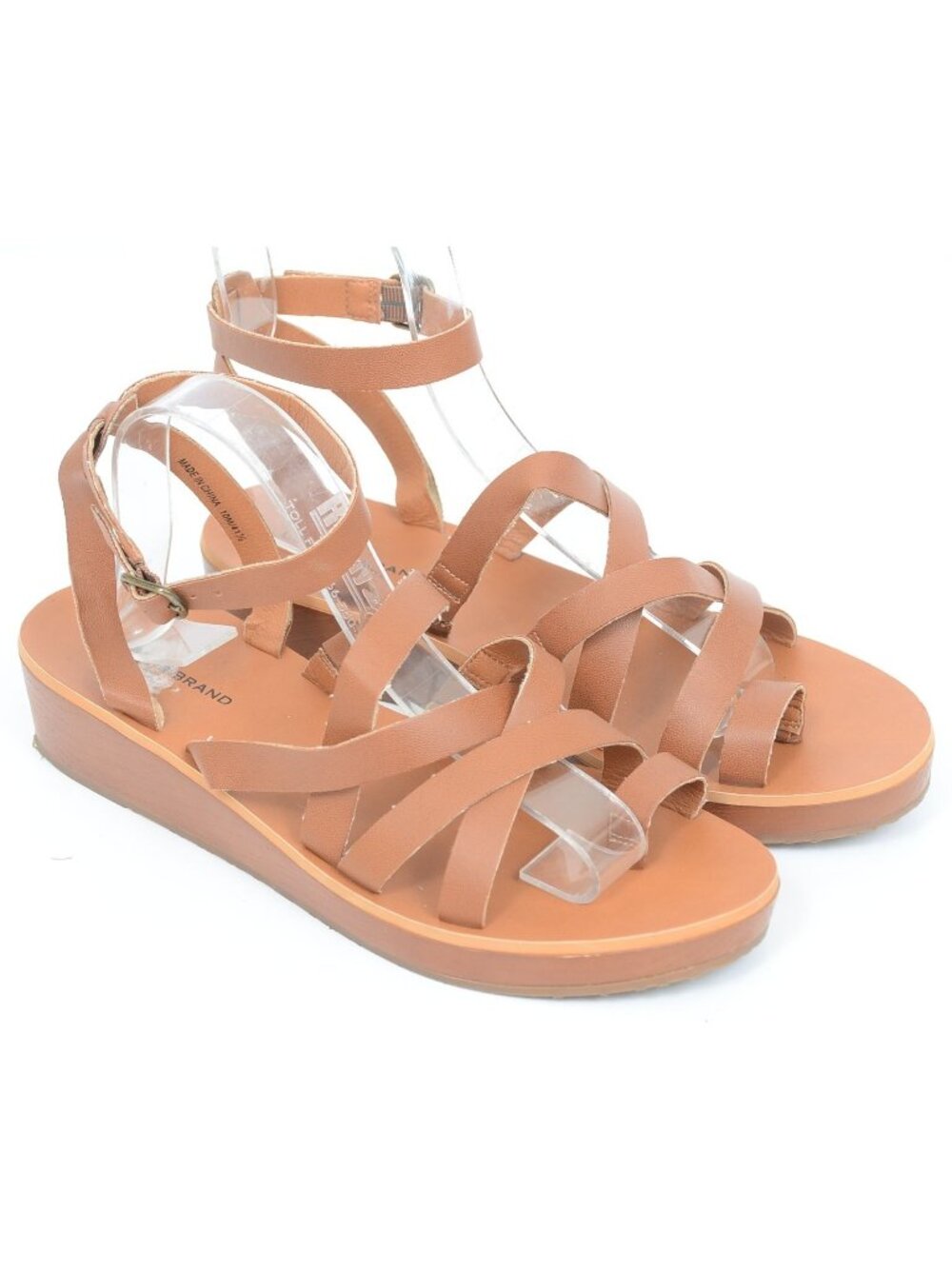 Lucky Brand Heysel Women's 10 Toe Ring Gladiator Wedge Strappy Vegan Sandals